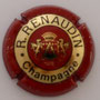 Marque : RENAUDIN René N° Lambert : 5 Couleur : Contour rouge Description : Blason couronné soutenu par deux lions et nom de la marque  Emplacement : 
