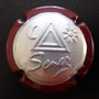 Marque : SENEZ N° Lambert : 35 Couleur : Estampée, Contour   bordeaux Description : Triangle triple,   lune et soleil   Emplacement : 