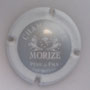 Marque : MORIZE René N° Lambert : 3 Couleur : Contour blanc, fond argent Description : Blason - Nom de la marque  Emplacement : 