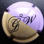 Marque : DEROUILLAT N° Lambert : 12 Couleur :  Crème et mauve Description : Initiales GW stylisées Emplacement : 