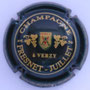 Marque :  FRESNET - JUILLET N° Lambert : 7 Couleur : Vert foncé, Or mat Description : Blason encadré de deux grappes Emplacement : 