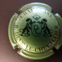Marque : DEVILLE - CHEVALLIER B N° Lambert : 13 Couleur :  Vert pâle, striée Description : Lettres DC dans un cartouche tenue par deux lions et surmonté d'une couronne  Emplacement : 042-06-02