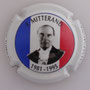 Marque : THIRION Jacques N° Lambert : 1d Couleur : Fond bleu, blanc , rouge, contour blanc  Description : François Mitterand président de la République - nom de la marque Emplacement : 