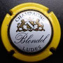 Marque : BLONDEL N° Lambert : 19 Couleur : Contour Jaune Description : Blason couronné encadré   de deux lions - nom de la marque   Emplacement : 