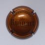 Marque : RUINART N° Lambert : 53 très foncé Couleur : Marron très foncé  - 32mm Description : Nom de la marque sur un blason couronné  Emplacement : 