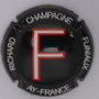 Marque : RICHARD - FLINIAUX N° Lambert : 14h Couleur : Fond noir, lettre rouge et blanche Description : lettre F - nom de la marque  Emplacement : 