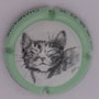 Marque : VADIN - PLATEAU N° Lambert : 13  Couleur : Fond Blanc - contour vert pâle Description : Chat  Emplacement : 