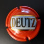 Marque : DEUTZ N° Lambert : 22 b Couleur : Rouge, lettres fantaisie Description : Deutz dans un cartouche blanc au contour or.   Emplacement : 042-01-04