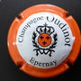 Marque : OUDINOT N° Lambert : 5 Couleur : Contour Orange Description : 3 étoiles dans un cercle orange couronné  Emplacement : 