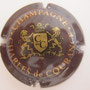 Marque : COURANCE (de) Charles N° Lambert : 1 Couleur : Violet foncé et or Description :  Lettres CC dans blason entouré de deux lions  Emplacement : 032-06-01