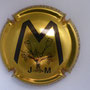 Marque : MASSONOT JM N° Lambert : 6 Couleur : Or et noir  Description : Lettres M au-dessus d’un cep de vigne et de deux coupes Emplacement : 