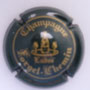 Marque : FORGET - CHEMIN N° Lambert : 1 Couleur : Vert foncé et or Description : Nom de la marque en dessous d'un plateau avec deux coupes et une bouteille de champagne  Emplacement : 