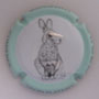 Marque : VADIN - PLATEAU N° Lambert : 27d  Couleur : Blanc contour vbleu ciel Description : Lapin - nom de la marque sur le pourtour Emplacement : 