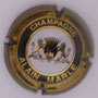 Marque : MARLE Alain N° Lambert : 1 Couleur : Or noir et blanc strié Description : Initiales dans blason couronné, soutenu par deux lions - nom de la marque  Emplacement : 