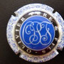 Marque :  OLIVIER Père & FILS N° Lambert : 14 Couleur :  Bleu, contour Noir Description : Initiales OPF en   lettres cursives  Emplacement : 