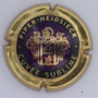 Marque : PIPER-HEIDSIECK N° Lambert : 116 Couleur : Violet, Cuvée sublime Description : Blason contenant des hiéroglyphes surmonté d'un heaume  Emplacement : 