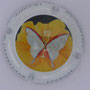 Marque : CASTELLANE (de) N° Lambert : 70 Couleur : Contour blanc, Dessin Polychrome Description : Papillon - nom de la marque  Emplacement : 