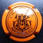 Marque :   MERCELOT N° Lambert : 4 Couleur :  Orange et noir Description : Lettre M stylisée et   nom de la marque  Emplacement : 