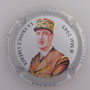 Marque : MIGNON Pierre N° Lambert : 121c Couleur : Cercle argent, contour blanc Description : Général de Gaulle - La France libérée - nom de la marque    Emplacement : 