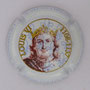 Marque : COUTIN HENRI N° Lambert : 2d Couleur : fond blanc avec fleur de lys, portrait marron Description : Louis VI - nom de la marque  Emplacement : 