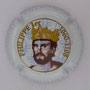 Marque : COUTIN HENRI N° Lambert : 2c Couleur : fond blanc avec fleur de lys, portrait marron Description : Philippe 1er - nom de la marque  Emplacement : 