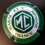 Marque : MARNE & CHAMPAGNE N° Lambert : 5 Couleur : Vert et blanc.  Description : Lettres MC dans un hexagone   Emplacement : 074-07-02