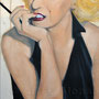 Sieht er mich ? (2011), 80 x 40 cm, Öl auf Holzplatte