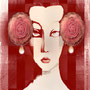 ・デジタルアート・digital art・《花の髪飾り（pink）》