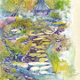 2017/01/08/お題---『 庭園 』--- ワンドロ作品) 使用＊マルチライナー紫0.05、透明水彩、アクリル白