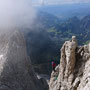 Vajolettürme, Delagokante - Ausstieg mit Blick ins Tierser Tal