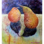 Secretly kissed / Salaa suudeltu / Geheim geküsst - watercolour batik on rice paper 