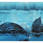 Blue Whale II (hostia leaf) / Sinivalas II (kuunliljan lehti) / Blauwal II (Funkielblatt) SOLD
