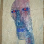 "Heyoka Wakan" Sable, pigments, papier sur toile 73 x 60