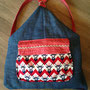 Rucksack aus Jeans mit Hirschen