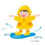 雨の日の子どものイラスト