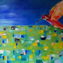 2019 | Kolibri, Acryl auf Leinwand, 100 × 100 cm