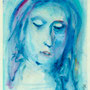 ✖ 2010 | Blaue Madonna, 25 × 28,5 cm, Acryl auf Aquarellpapier