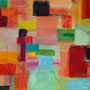 2013 | Abstraktes Bild, rot, Acryl auf Pappe, 35 × 27,5 cm