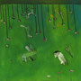 ✖ 2010 | Verkehrte Welt, Acryl, Kohle, Kreide auf Leinwand, 70 × 70 cm