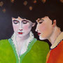 2020 | 2 Frauen, Acryl auf Leinwand, 100 × 100 cm