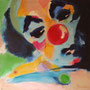 ✖ 2016 | Clown 1, Acryl auf Leinwand, 60 × 60 cm