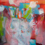 2013 | Doppelkopf, 80 × 80, Acryl auf Leinwand
