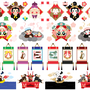 ◆ベクターイラスト（配色まで）＋素材塗り加工（質感）◆2016年申年年賀状用イラストカットデザイン素材集（三猿・扇・岩風呂・掛け軸・釣り・祝酒）