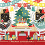 ◆ベクターイラスト（配色まで）＋素材塗り加工（質感）◆クリスマスカード「アリとキリギリスのクリスマスホリデー」／Christmas card "Christmas holiday of The Ant and the Grasshopper" 