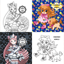 ・らむりんコスプレのメエメエ＆ニコ（わんだふるぷりきゅあ！×しましまとらのしまじろう）・キュアニャミー桃山ねね（しまじろうのわお！×わんだふるぷりきゅあ！）・こいぬまさくらこ×犬飼こむぎ（しまじろうのわお！×わんだふるぷりきゅあ！）・メガネ菓彩あまね（デリシャスパーティ♡プリキュア）※二次創作／Affinity Designer for PC 2 使用