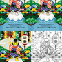 寅年イラスト年賀状デザイン「歌舞伎の梅王丸」迎春・黄虎／白虎／金虎／塗り絵【使用画材／ソフト】Affinity Designer