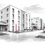 Neubau Stadthäuser - Mehrgeschossiger Wohnungsbau (Stadtroda) - Skizze