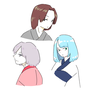 髪下ろし煙晶、華代、松碧