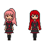 O松様/ドット絵　桜＋椿
