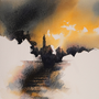  Ocaso depues de la lluvia 2023, Artista leonardo Calvo, acquarello , Watercolor